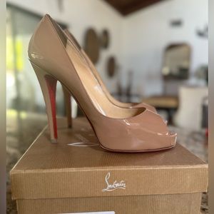 Christian Louboutin Nude Open Toe Pump size 38
